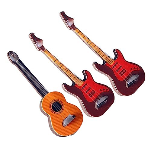 BESTonZON 3St Klassische Gitarre für kinderspielzeug verkleidung zabawki stymulujące rozwój Puppenhausmöbel Puppenmöbel Gitarrenspielzeug Gitarrenmodell hölzern Yellow von BESTonZON