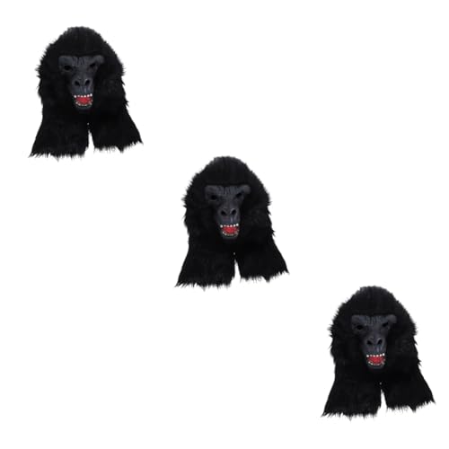 BESTonZON 3St Orang-Utan-Maske Halloween-Affenmaske Gorilla-Maske Tierkopf Halloween-Tiermaske Affenkostüm Maske halloween maske Halloween Party lustige Maske Halloween-Gorilla-Kopfmaske von BESTonZON