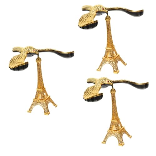 BESTonZON 3St Ornamente balancierende Tischdekoration Balance-Vogel-Ornament Schnickschnack Wohnkultur Eiffelturm Eifelturm Vogeldekor balancieren Adler-Desktop-Ornament Zinklegierung Golden von BESTonZON