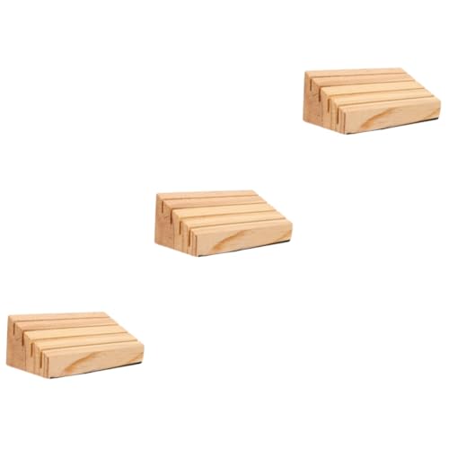 BESTonZON 3St Spielkarten Halterung Spielkartenregal Freihändiger Kartenhalter Fliesenhalter spielkartenhalter Spielkarten aufbewahrung Halter aus Holz Spielzeugkarten Stehen Kiefernholz von BESTonZON