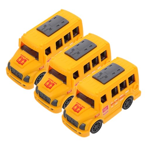 BESTonZON 3St Spielzeug für Schulbusse Pull Back Auto Spielzeug Kinder Spielzeug Modellauto Langlebiges Spielzeug Spielzeug Rückziehautos für Kinder Auto zurückziehen Plastik Yellow von BESTonZON