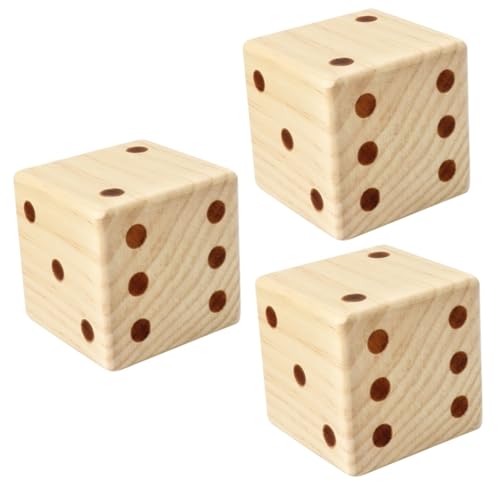 BESTonZON 3St Würfel Spielzeug für Kinder kinderspielzeug Gry planszowe Game of dice Ludo brettspiel Babyspielzeug Outdoor-Spielzeug für Babys Bildungsangebot Lernspielzeug hölzern Beige von BESTonZON