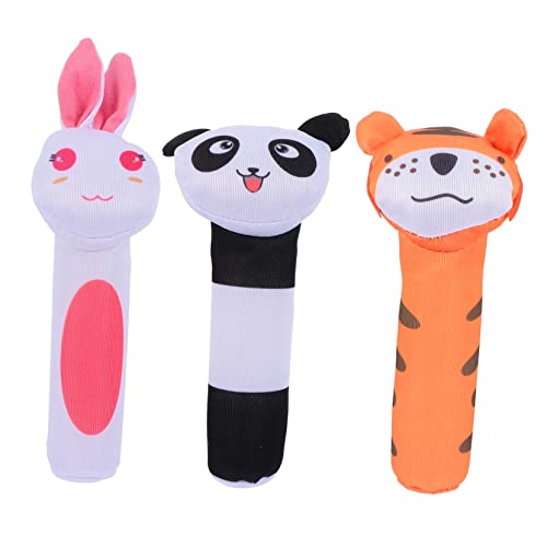 BESTonZON 3St rasseln Animal Toys Tier sensorisches Hearing Training Toys Lightweight Toys Plüsch Rasseln mit Babygriffen tierische BB-Sticks von BESTonZON