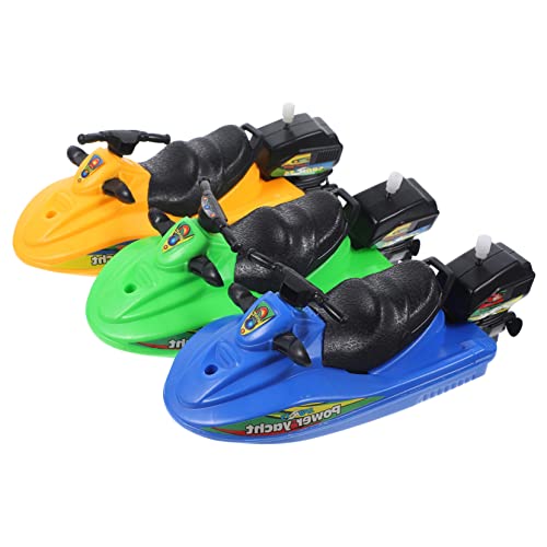 BESTonZON 3 Stücke Kinder Badeboot Spielzeug Aufzieh-motorboot Für Schwimmbad Badespielzeug Boot Kleinkindbad Zufällige Farbe von BESTonZON