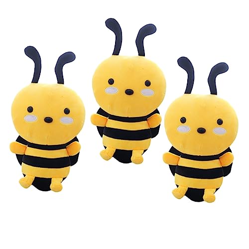 BESTonZON 3er Set üsch Bienen Kissen Weiche Kuscheltiere Aus üsch Große Dekorative Biene Spielzeuge Für Kinderzimmer Und Als von BESTonZON