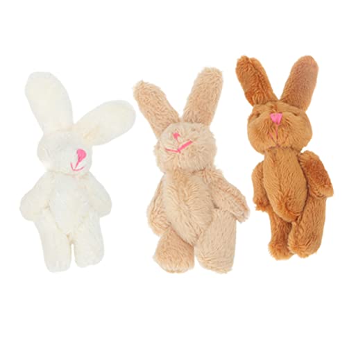 BESTonZON 3st Gemeinsame Hasenpuppe Puppen Ausgestopftes Hasenspielzeug Mini-tierspielzeug Plüsch-Kaninchen-Spielzeug Mini-Kaninchen-stofftier Mini-Hasen Stofftierpuppe Kurzer Plüsch von BESTonZON