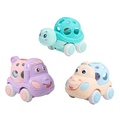 BESTonZON 3st Handglocke Rassel Auto Trägheitsauto Rassel Trägheit Auto Puzzle- Rasselauto Für Babys Pädagogisches Autospielzeug Rasseln Weiches Gummi von BESTonZON