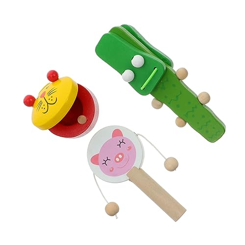 BESTonZON 3st Holz Musik Spielzeug Musikalische Kastagnetten Orff Kastagnette Musikalisches Spielzeug Für Kinderrhythmus Handklöppel Spielzeug Pädagogisches Babyspielzeug Hölzern von BESTonZON