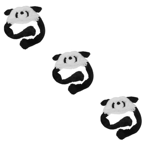 BESTonZON 3st Kuscheltier Hut Hutschachtel Baustützen Kopfschmuck Plüsch-cosplay-hut Panda-kostümhut Panda-hut-requisite Partykostüm Hut Cosplay Panda Hut Wintermützen Für Damen Kurzplüsch von BESTonZON