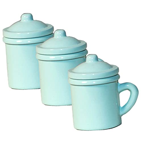 BESTonZON 3st Mundwasser- Winziges Mini-wasserbecher Kindergeschenk Puppenhauszubehör Kleine Deko-tassen Mini-deko-Tasse Winzige Tassen Mini-hausmilchbecher Sky-Blue Legierung von BESTonZON