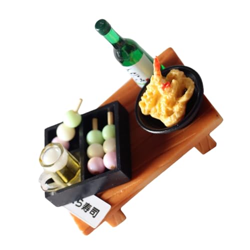 BESTonZON 3st Tempura-bento Mini-küche-kochspiel Miniatur-hausdekor Mini-hausaccessoire Sushi-Modell Mini-Sushi-Ornament Chinesisches Mini-hausdekoration Miniaturornament Harz von BESTonZON