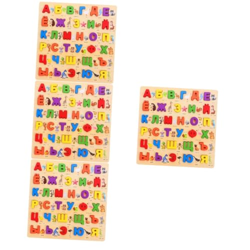 BESTonZON 4 Sätze Russisches Puzzle Russisches Alphabet Blöcke Puzzle Für Kleinkinder Russische Lernspiele Russisches Buchstaben Matching Puzzle Russisches Alphabet Brett Russisches von BESTonZON