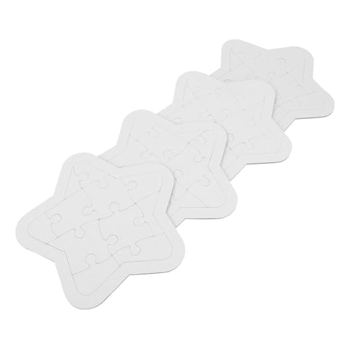 BESTonZON 4 Sätze Teiliges DIY Blanko Puzzle Sternform aus Papierboard Glatte Oberfläche Sichere Malpuzzle für Feinmotorik und Kreativität zum Bemalen und Basteln BESTonZON 4 Sätze Teiliges DIY Blanko Puzzle Sternform aus Papierboard Glatte Oberfläche Sichere Malpuzzle für Feinmotorik und Kreativität zum Bemalen und Basteln von BESTonZON