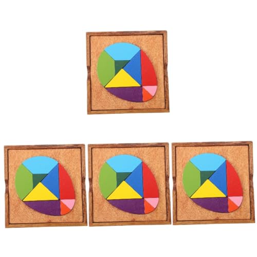 BESTonZON 4 Sets Eier Tangram Puzzle Kinder Holz Ei Form von BESTonZON