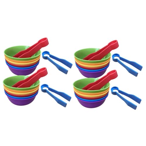 BESTonZON 4 Sets Klassifizierungsbecher Regenbogenschüssel Spiel Intelligenzspielzeug Sensorische Spielzeugschüssel Mit Clips Lernspielzeug Farbkognitives Spielzeug Spielzeug Für von BESTonZON