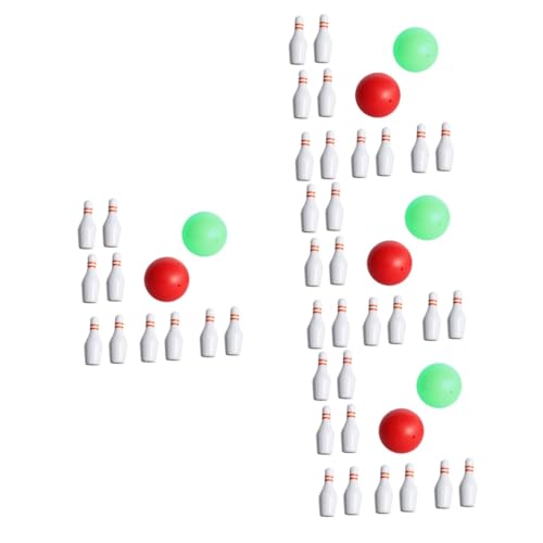 BESTonZON 4 Sets Puppenhaus Bowling Miniatur Bowling Kugel Bowling Pin Mini Miniatur Modell Mini Hausbedarf Miniatur Bowling Pin Mini Bowling Set Bowling Kugel Mini Verzierung von BESTonZON