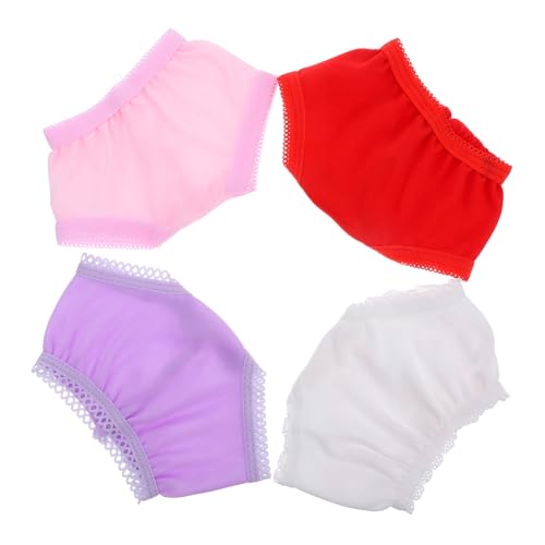 BESTonZON 4 Stück 18-Zoll-Puppenhöschen Unterwäsche Mädchen Puppenwindeln Zubehör für Puppenkostüme puppenkleidung puppenspielzeug Wiederverwendbare Puppenhöschen Puppenunterhose Polyester von BESTonZON