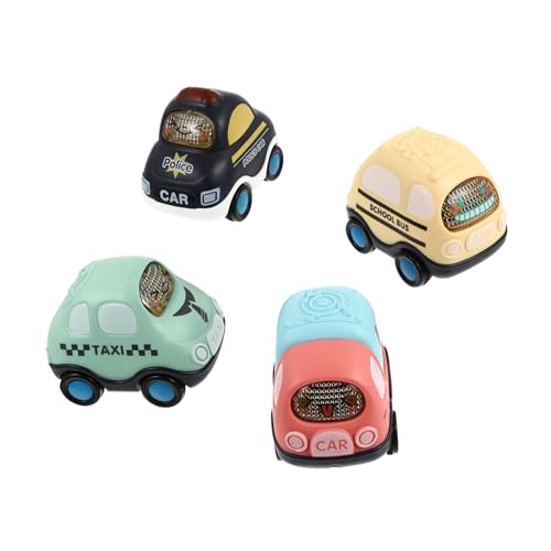 BESTonZON Kunststoff Mini Spielen Auto 4pcs Auto Modell Set Pull Back Kinder Pädagogisches Spielzeug von BESTonZON