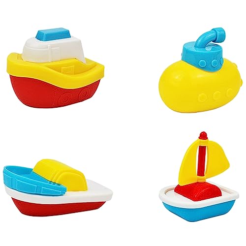 BESTonZON 4 Stück Cartoon-Badespielzeug kinderplanschbecken plantschbecken Kind Spielzeug Boot Poolspielzeug für Kleinkinder 1-3 Wasserspielzeug Cartoon-Spielzeug Badewanne Spielzeug Plastik von BESTonZON