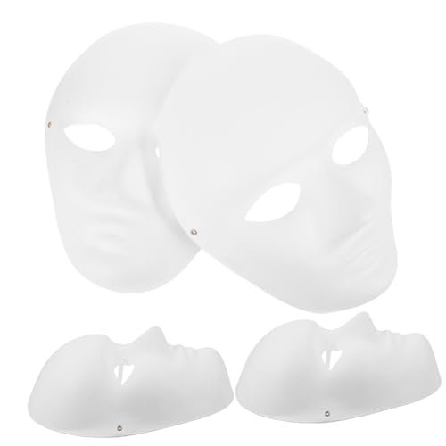 BESTonZON Masken Zum Bemalen 4er Set Diy Handbemalte Masken Weiße Pulp Masken Für Partys Bühnenaufführungen Und Kostüme Blanko Masken Zum Ausmalen Für Und Erwachsene Kreative Dekoration Für Halloween von BESTonZON