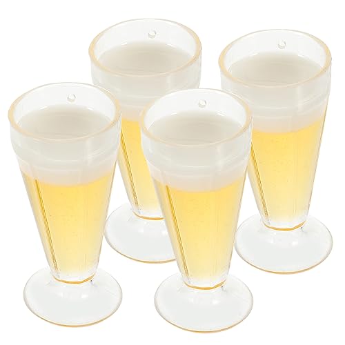 BESTonZON 4 Stück Dekoration für Miniaturhäuser Puppenhausglas kleines Hauszubehör Miniaturbecher-Zeug Mini-Tasse Miniatur-Bierbecher Mini-Spielzeugbecher Cup-Modell Bierbecher Modelle PVC von BESTonZON