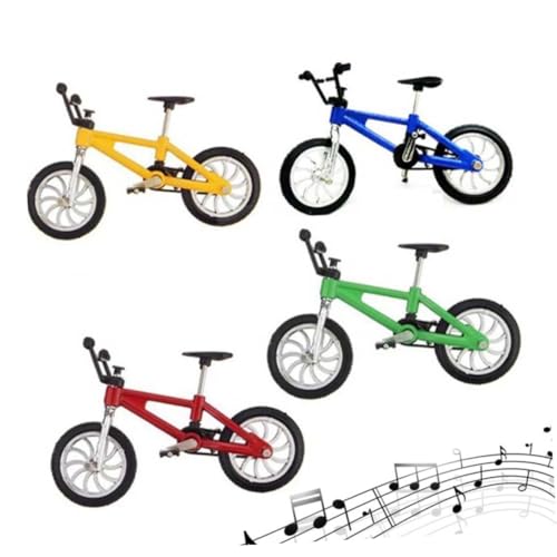 BESTonZON 4 Stück Finger Fahrrad Kleiner Finger Spielzeug Dirtbike Mini-Spielzeug Fingerscooter Mini-Bike-Modell Kleines Fahrrad Fahrradspielzeug Für Jungen Finger-Balance-Spielzeug von BESTonZON