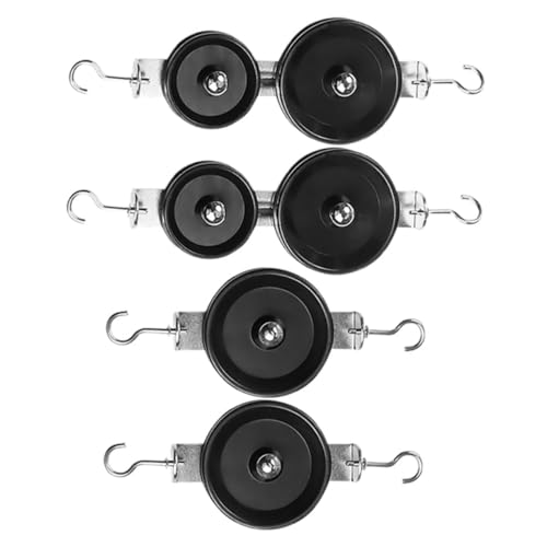 BESTonZON 4 Stück Flaschenzug Physik experimente Physikexperiment Riemenscheibe Riemenscheiben-Lehrmittel Physiklabor Riemenscheibe Eisen Black von BESTonZON