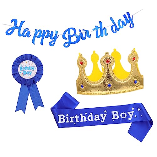 BESTonZON 4pcs Geburtstag Für Jungen Mädchen Hat Es Ist Mein Geburtstag Schärpe Krone Geburtstag Crown Kit Banner von BESTonZON