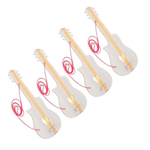 BESTonZON 4 Stück Gitarre für anfänger Gitarre für Gitarre musikalisches Anhänger Gitarre Zubehör Gitarre -Kit Gitarrendekor Anfänger Gitarre hölzern von BESTonZON