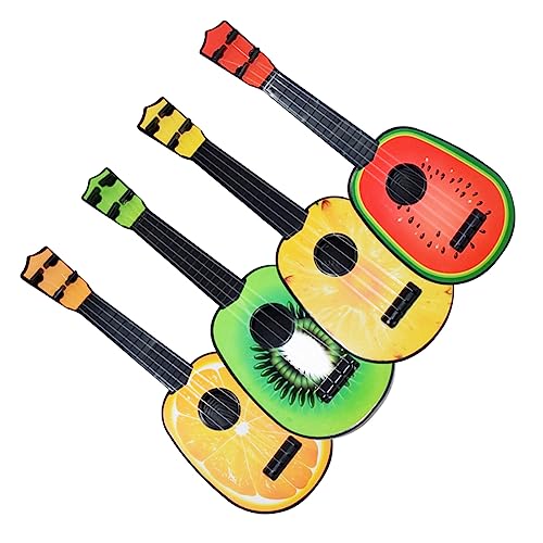 BESTonZON 4 Stück Gitarrenspielzeug Obstgitarre Musikinstrumente Spielzeug Gitarre Ukulele Spielzeug Mini Obstinstrumente von BESTonZON