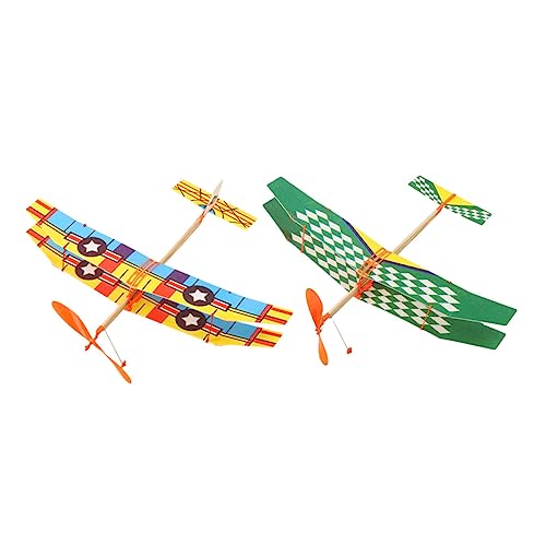 BESTonZON 4 Stück Gummiband Flugzeug Bildungs-Segelflugzeug Flugzeug mit Gummibandantrieb Kinderspielzeug Kinder bastelset Modelle Spielzeuge Mini-Segelflugzeuge Segelflugzeuge Spielzeug von BESTonZON