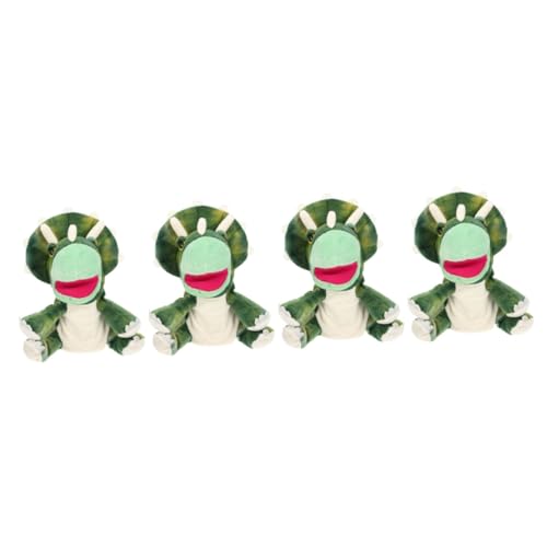 BESTonZON 4 Stück Handpuppe Plüsch Handpuppe Kinderspielzeug Interaktive Handpuppe Handpuppen Für Kinder Tierisches Spielzeug Plüschpuppe Entzückende Plüschtiere Dinosaurier Handpuppe von BESTonZON