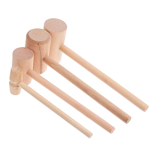 BESTonZON 4 Stück Holzhammer Krabbenkuchen Tank Herstellung Schalentierkuchen Hammer Hülse Fisch Solide Schlägel Tragbar Fangen Krabbennetz Dekorationen Für Aquarien Schaltier von BESTonZON