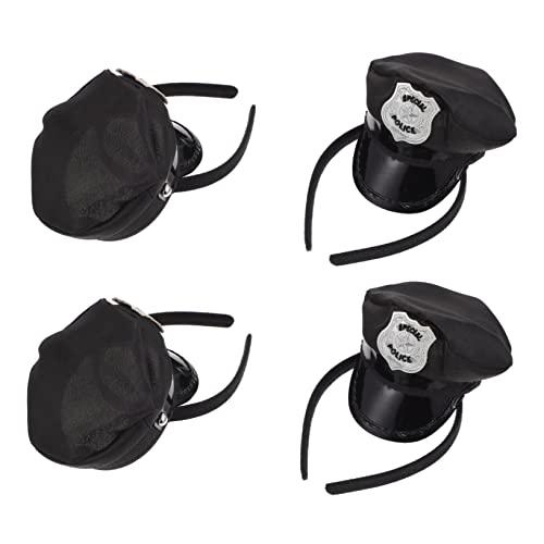 BESTonZON 4 Stück Hut Stirnband Mini-hut-stirnband Mini-kapitänsmütze Matrosen Verkleiden Sich Hüte Marine Hut Haarband Stirnband Für Kapitänsjacht Performance-kopfschmuck Plastik Black von BESTonZON