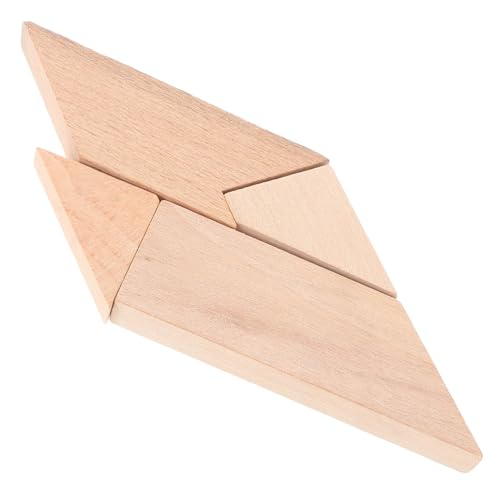 BESTonZON 4 Stück Intellektuelles Lernspielzeug Logik-puzzlespiele Geometrisches Tangram-puzzlespielzeug Denksportaufgaben Für Erwachsene Gedankenspiele Lernpuzzlespielzeug Khaki Holz von BESTonZON