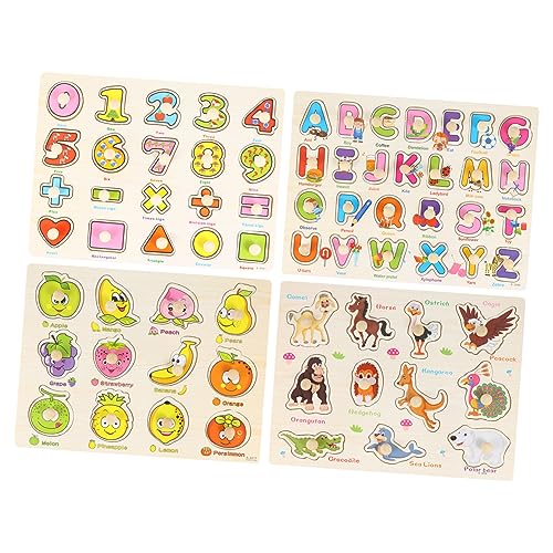 BESTonZON 4 Stück Kinder Baustein Puzzle Kinderspielzeug Kinderspielzeug Kinder Puzzles Kreatives Puzzle Form Passendes Puzzle Pädagogisches Puzzle Intelligenz Entwicklungspuzzle von BESTonZON