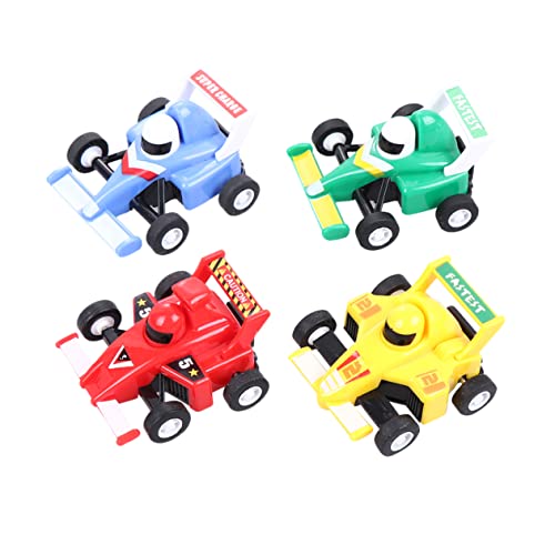 BESTonZON 4 Stück Kinder Ziehen Spielzeug Zurück Kart Rennwagen Rennwagen Spielzeug Mini Zurückziehen Spielzeug Mini Rennwagen von BESTonZON