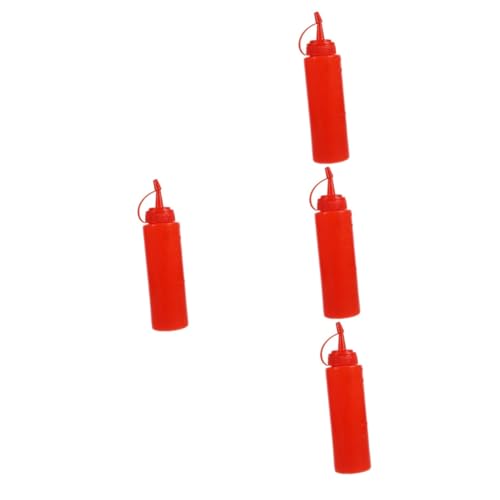 BESTonZON 4 Stück Knifflige Ketchup-Flasche Ketchup-Flaschen-Requisite Party-streich-Requisite Ketchup-spritzflaschen-Spielzeug Trick-Requisite Zum Narrentag Streichspielzeug Abs Rot von BESTonZON