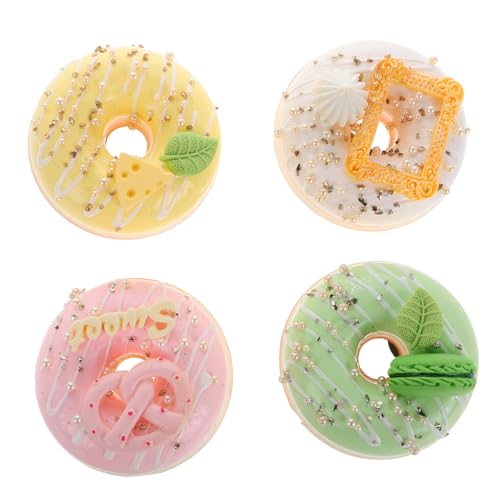 BESTonZON 4 Stück Kuchen-Modell Kleine Donuts-Modelle Magnet-Donuts- Mit Künstlichen Donuts Dessertdekoration Donuts Mit Hoher Simulation Donut-Modell PVC von BESTonZON