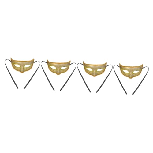 BESTonZON 4 Stück Maskerade-Maske Halloween-Maske Ball Masken Halbmaske Masken für Tanzpartys venezianische Masken goldene maske Karnevalsmaske Party-Maske Halbspitzenmasken Partyzubehör Abs von BESTonZON