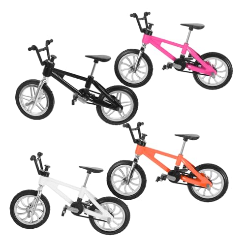 BESTonZON 4 Stück Mini-Fahrrad Mini Fahrrad Spielzeug Miniatur Fahrrad Cooles Jungenspielzeug Finger Bike Fahrradspielzeug Finger-Mountainbikes Finger-Mountainbike-Modell Legierung von BESTonZON