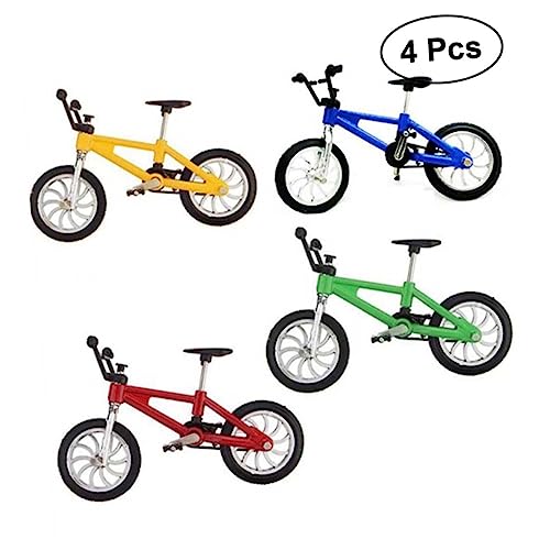 BESTonZON 4 Stück Miniatur Fahrrad Fingerscooter Geburtstagsgeschenk Für Kinder Kleiner Finger Mini-griffbrettspielzeug Mini-Spielzeug Mini-Bike-Modell Fahrradspielzeug Für Jungen von BESTonZON