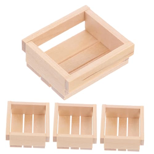 BESTonZON 4 Stück Miniatur Holz Aufbewahrungskörbe Hohlraumdesign Robust Stilvoll Für Puppenhaus Dekoration Indoor Outdoor Kleine Holzkisten Für Milch Obst Gemüse Zubehör BESTonZON 4 Stück Miniatur Holz Aufbewahrungskörbe Hohlraumdesign Robust Stilvoll Für Puppenhaus Dekoration Indoor Outdoor Kleine Holzkisten Für Milch Obst Gemüse Zubehör von BESTonZON