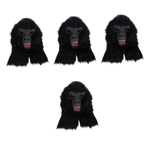 BESTonZON 4 Stück Orang-Utan-Maske Affen-Cosplay-Maske Affenmaske Karnevalsmaske Tiermaske dekorative Maske Halloween gruselige maske Maskenparty Gorilla-Maske Party-Cosplay-Requisite von BESTonZON