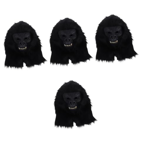 BESTonZON 4 Stück Orang-Utan-Maske Halloween-Affenmaske Affenkostüm Maske Maskerade-Party-Maske Teufelsmaske Tierkopf grusel maske gruselige maske Halloween-Tiermaske Party-Cosplay-Requisite von BESTonZON