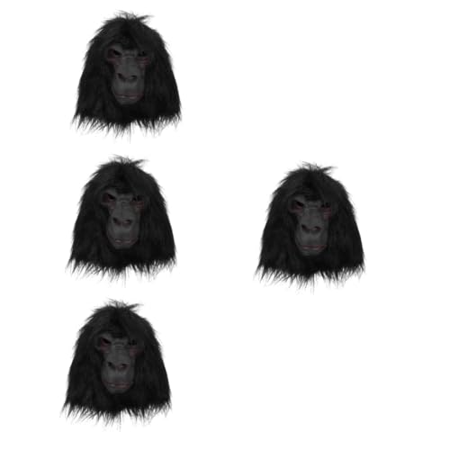 BESTonZON 4 Stück Orang-Utan-Maske Tiermaske Schimpansen- -Schimpansen-Kopfmaske Gorilla-Maske grusel maske gruselige maske Halloweenkostüm dekorative Halloween-Maske Cosplay-Party-Maske von BESTonZON