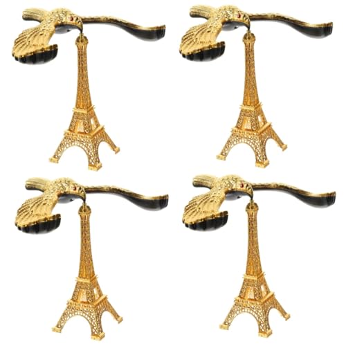 BESTonZON 4 Stück Ornamente Eiffelturm Eifelturm bastelzeug zinkleimverband wohnraumdeko unikal Mini-Vogelfiguren Balance-Vogel-Dekoration Tischdekoration Unruhvogel aus Zinklegierung Golden von BESTonZON