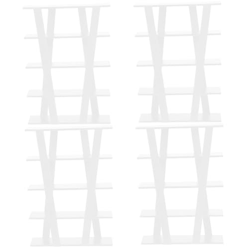 BESTonZON 4 Stück Puppenhausmöbel graceling Elegante Gracy schmücken Heimzubehör Mini-Möbel landschaftsbau Mini dekor Miniatur Ornamente Dekorationen Regal Spielzeugzimmer hölzern Weiß von BESTonZON