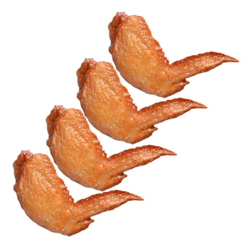 BESTonZON 4 Stück Realistische Langlebige PVC Hühnerflügel Deko Künstliche Gebratene Hähnchenflügel für Fotografie Party Küchen Wohnraumdekoration Vielseitige Food attrappen BESTonZON 4 Stück Realistische Langlebige PVC Hühnerflügel Deko Künstliche Gebratene Hähnchenflügel für Fotografie Party Küchen Wohnraumdekoration Vielseitige Food attrappen von BESTonZON