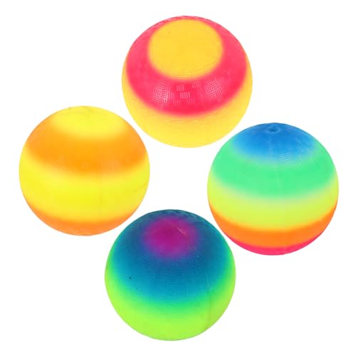 BESTonZON 4 Stück Regenbogen-Pat-Ball Leichter Ball Ballspielzeug für pädagogischer Klopfball Bildungsball Spielbälle für Kickball Kickbälle für Spielplatzbälle PVC von BESTonZON